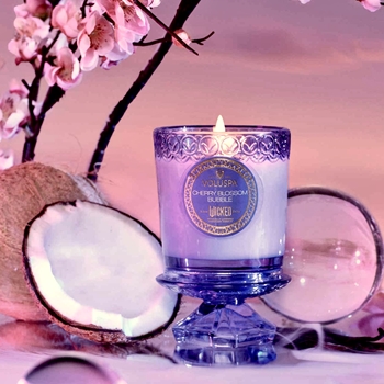 Voluspa - Wicked - For Good Cherry Blossom Candle in Violet Glass Goblet 8.5oz  60HR