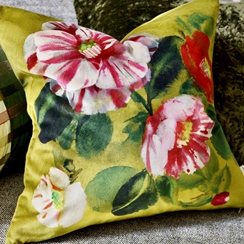 Designers Guild Cushion - Camellia Mimosa Velvet  20SQin. Luxurious Down Insert.