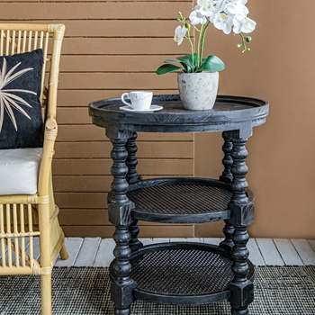 Accent Table - Black Three Tiered 23.5W/25H