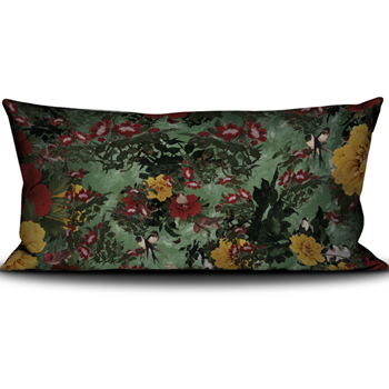 Voglio Bene France - Velvet Cushion Headboard Les Oiseaux - 55x28in with Feather Insert