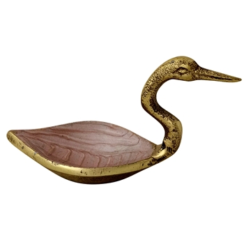 Trinket Bowl - Swan Gold  Blush 6x2in