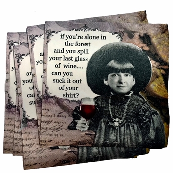 Erin Smith - Paper Cocktail Napkin Forest Wine in Shirt
