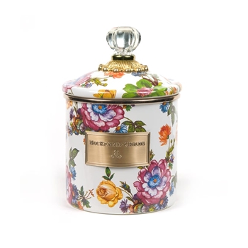 White Flower Market Canister - Small 38OZ 5W/7.5H